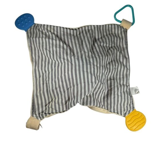 Modern Baby Striped Lion Teether Rattle Lovey Security Blanket - Picture 2 of 4